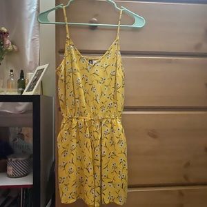 yellow floral romper